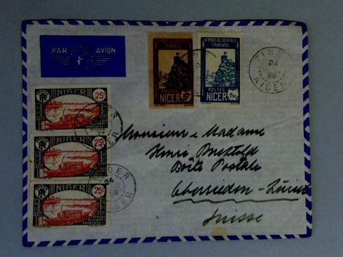 1939 airmail cover zinder - airmail,