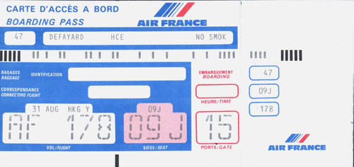Unused air france boarding - unused,