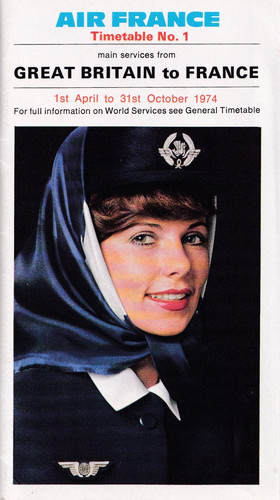 1974 air france timetable - air,