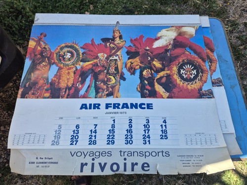 1975 air france calendar - france,