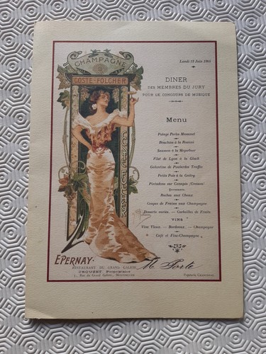 Vintage air france menu - france,